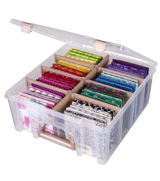 ArtBin Super Satchel Double Deep, Portable Plastic Art and Craft Organizer  with Handle, Clear 