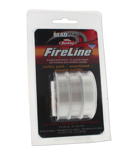 FireLine Beading Thread Cord Beadsmith 4LB 6LB 8LB Crystal Smoke Black 15  yard