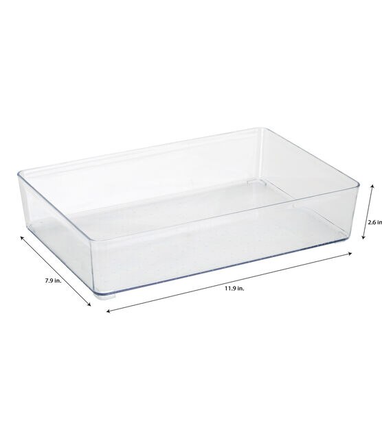 Simplify Long Rectangular Drawer Organizer, Clear