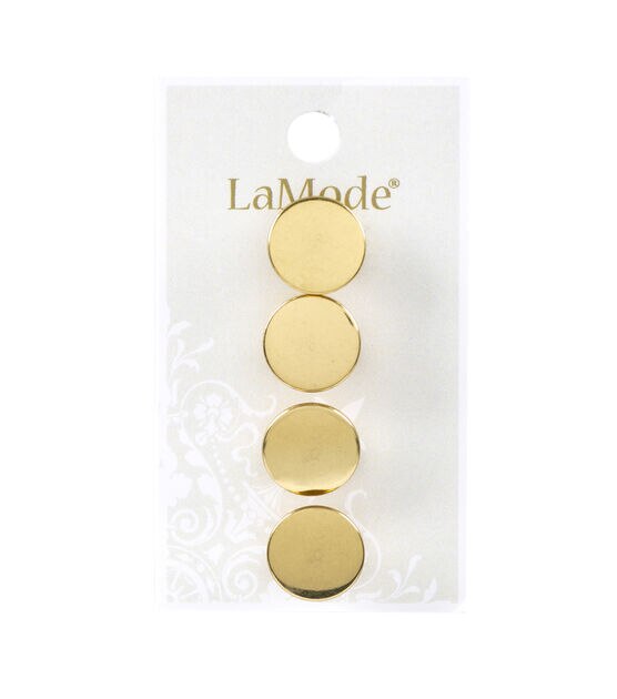 La Mode 5/8" Gold Shank Buttons 4pk