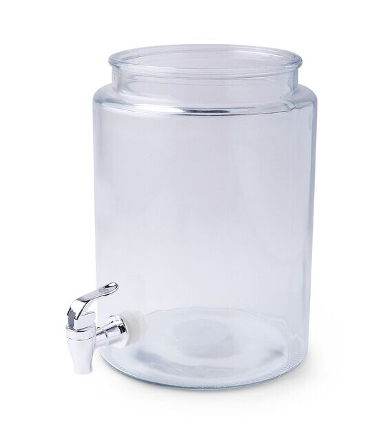 Tabletops Unlimited Mason Glass Drink Dispenser with Metal Lid, Clear, 3 Gallon