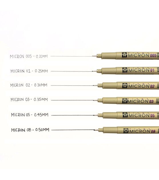 Pigma Micron Fine Line Design Pen, 0.25 mm - 8 pack