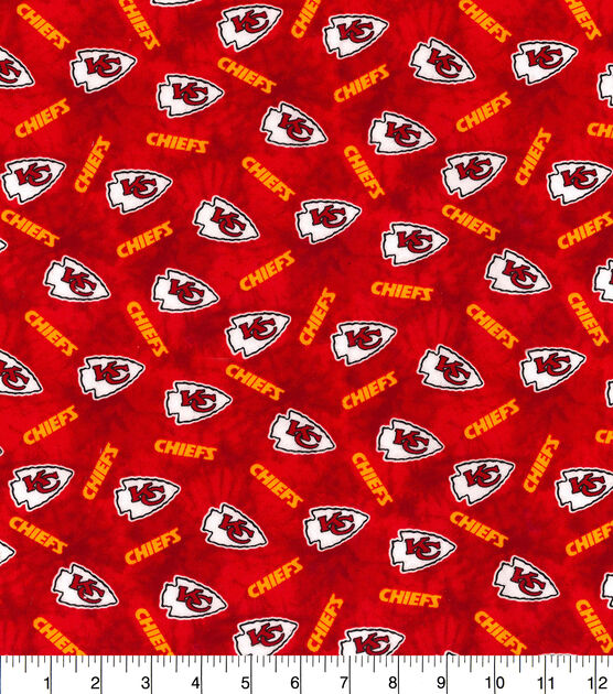 Fabric Traditions Kansas City Chiefs Flannel Fabric Tie Dye