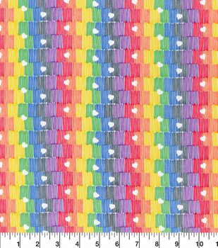 Rainbow Stripe Printed Cotton - Backstreet Bargains