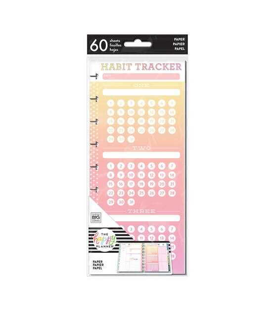 Happy Planner 60 pk Habit Tracker Half Sheets