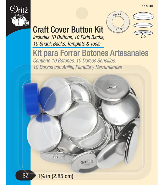 1 Set Cover Button Kit With 5 Different Size Buttons & Tools, DIY