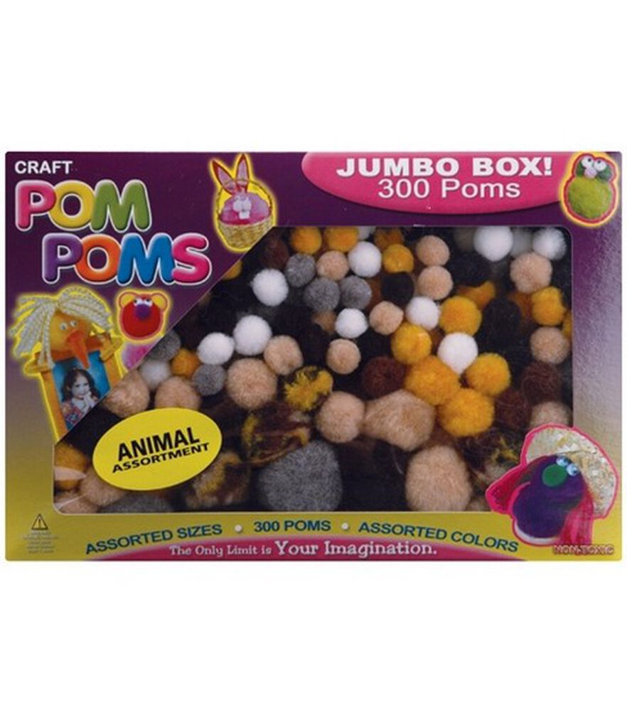 Pom Poms Christmas Glitter Colours, Pack of 150