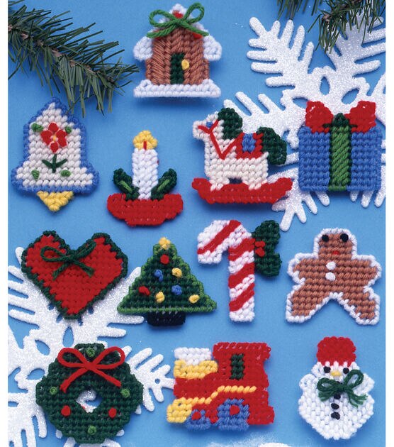 Design Works 2" Country Christmas Ornament Plastic Canvas Kit 12ct, , hi-res, image 2