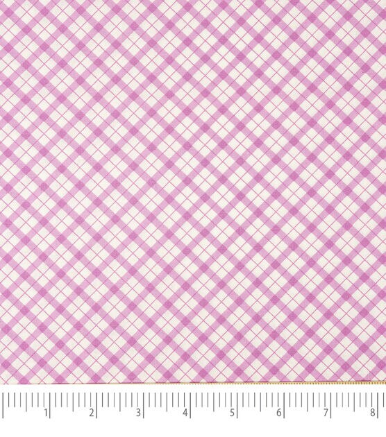 Singer Pink Checks Quilt Cotton Fabric