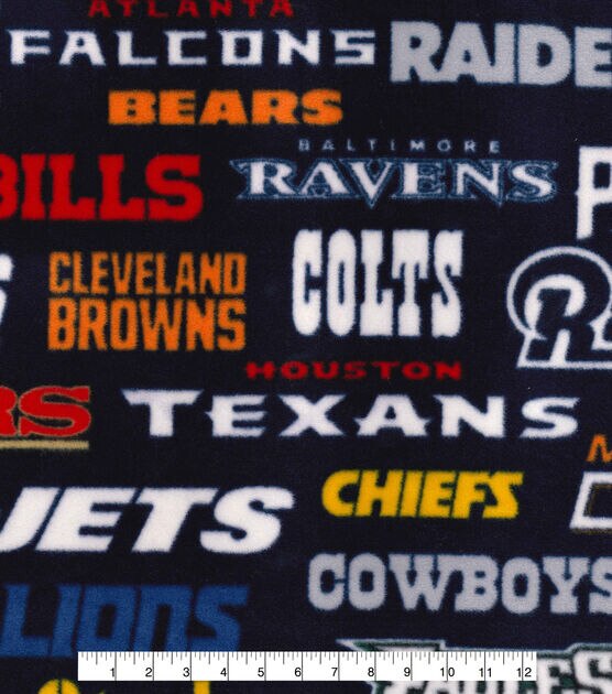 All Teams Logo NFL Fleece Fabric - NFL Football Team Fleece Fabric