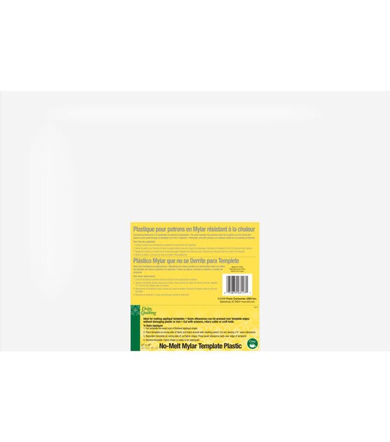 Dritz No-Melt Mylar Plastic Template, 12" x 18", Semi-Opaque