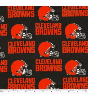 NFL Football Cleveland Browns Horizontal Print Cotton Fabric