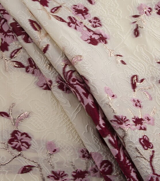 Yaya Han Pink Floral Brocade Fabric, , hi-res, image 4