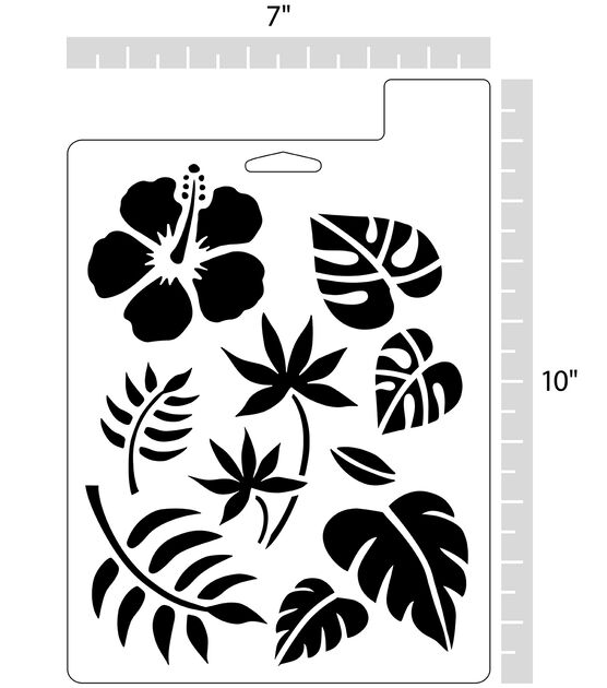 Top Notch 7 x 10 Floral Border Paper Stencil - Stencils - Crafts & Hobbies