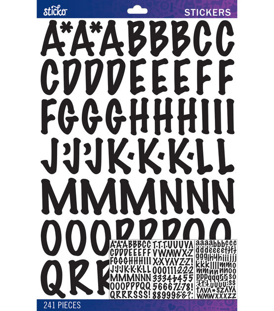 Sticko Black Marker Alphabet Stickers Large