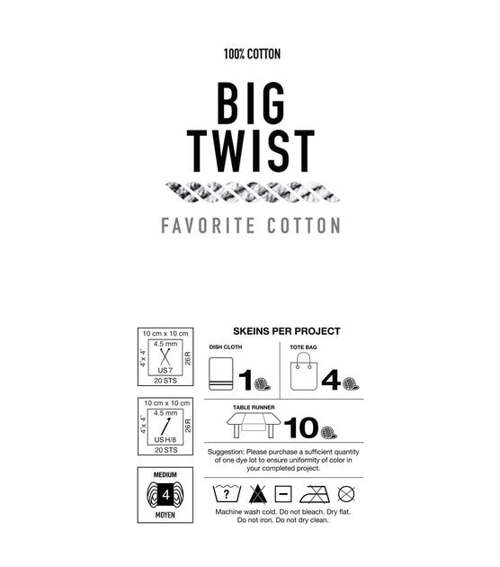 Favorite Cotton 196yds Worsted Cotton Yarn by Big Twist, , hi-res, image 2