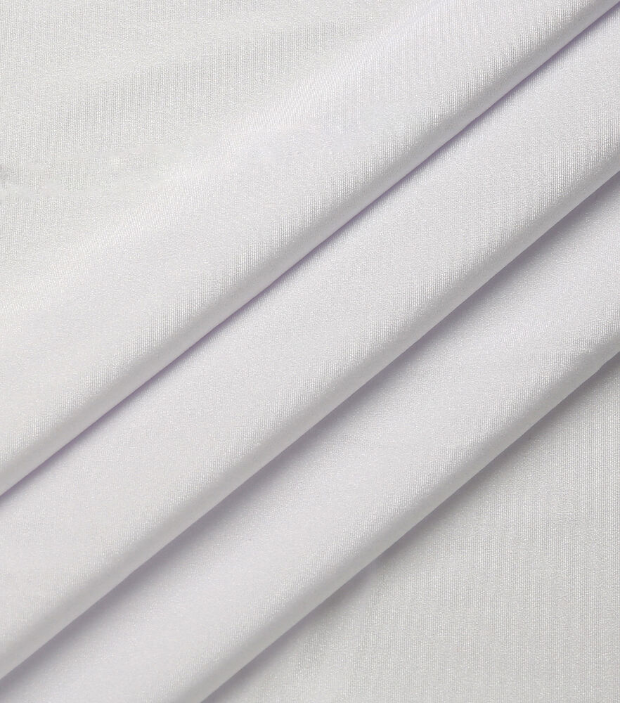 White Polyester Performance Jersey Knit Fabric