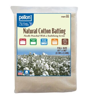  Pellon, Natural Wrap-N-Zap Cotton Quilt Batting, 45 by 36-Inch,  1 Pack