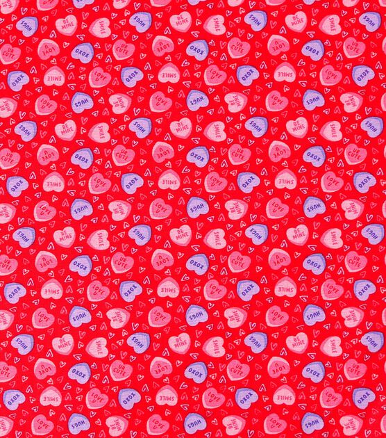 Cotton Hearts Valentine's Day Pink Love Valentine Pink Cotton Fabric Print  by the Yard (692-265)