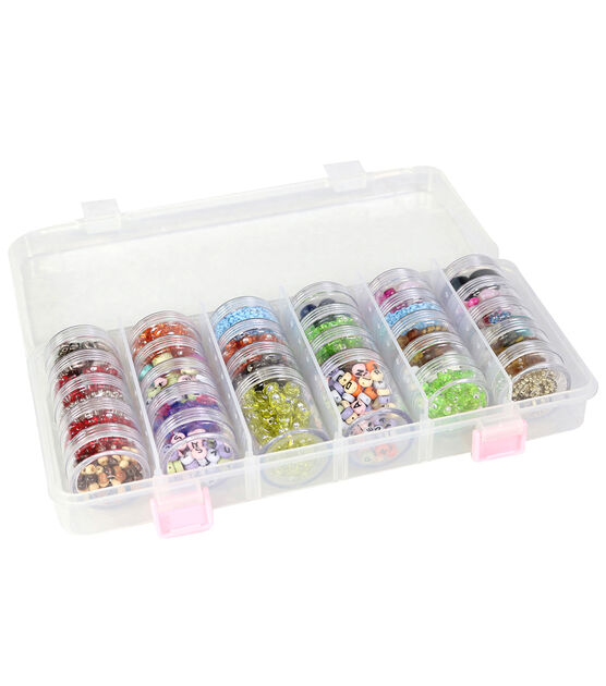 Everything Mary 28 Jar Plastic Bead Storage Organizer, , hi-res, image 3