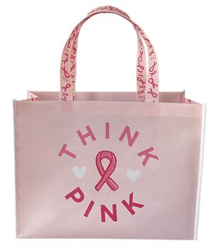 St Louis Cardinals Pink Ribbon Breast Cancer Awareness Cotton Canvas Tote  Bag