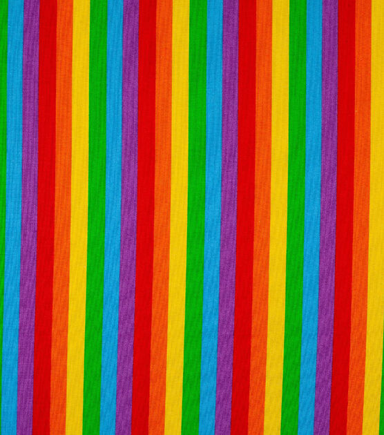 Novelty Cotton Fabric Rainbow Stripe