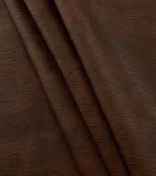Stretch Pleather Fabric, Distressed Dark Brown