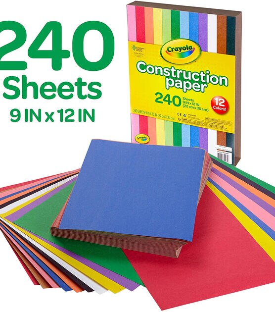 Crayola 240 Sheet 9" x 12" Construction Paper Pack, , hi-res, image 2