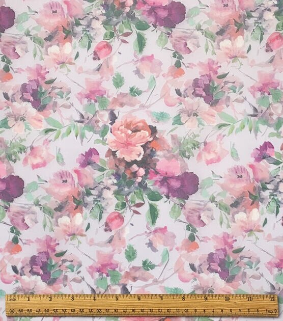 Pink Bouquet Floral Print Organza Fabric by Sew Sweet, , hi-res, image 4