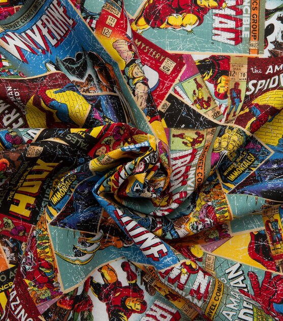 Marvel Heroes Fabric, Boys Fabric, Children's Cartoons Super Heroes Fabric  100% Cotton for All Sewing Projects. 