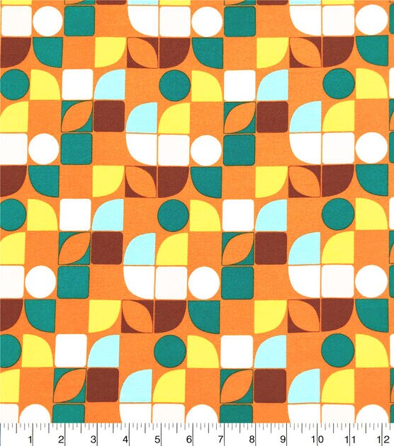 Ember Orange Mod Geo Knit Fabric | JOANN