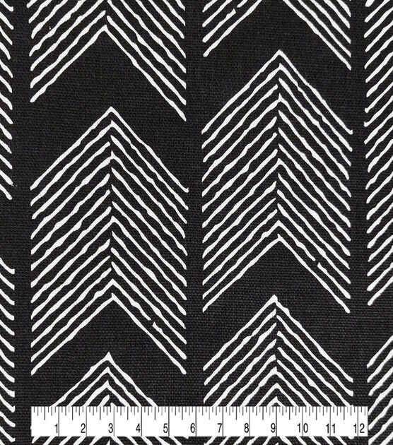 Black & White Arrow Like Cotton Canvas Fabric, , hi-res, image 3