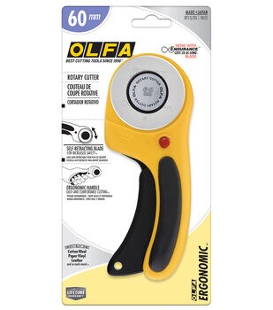 Olfa RTY-2DX Deluxe Rotary Cutter, 45 mm, Yellow