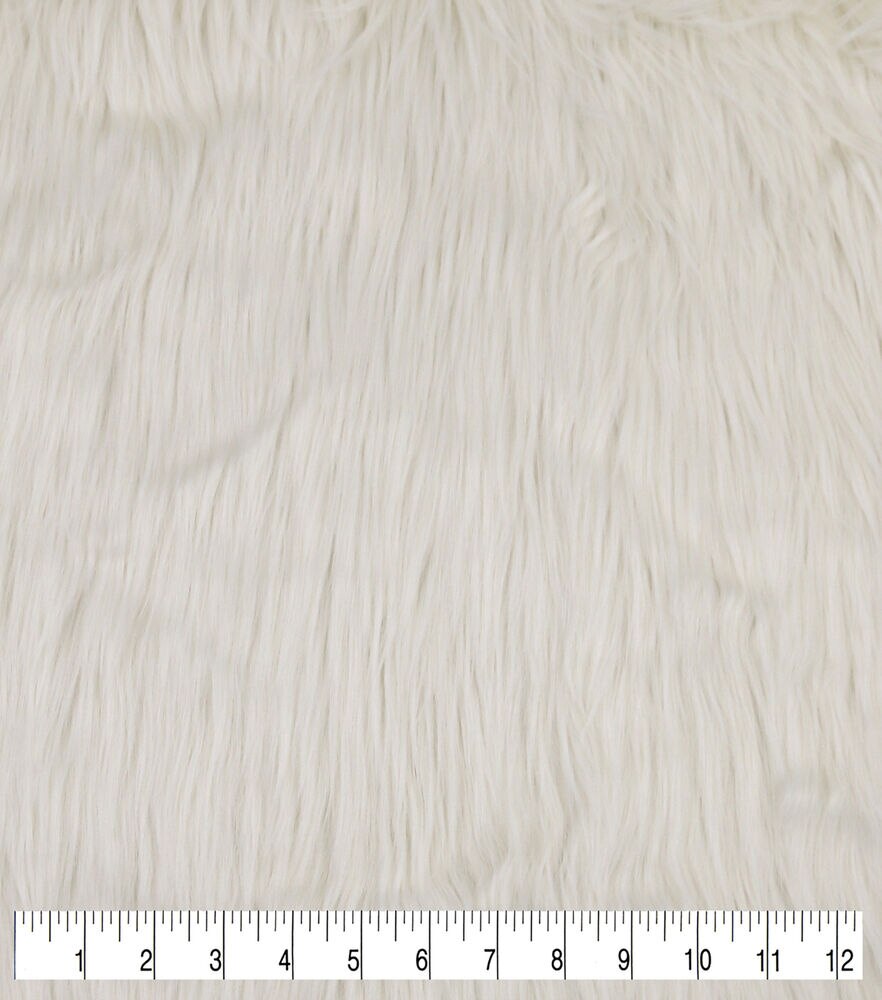 Husky Faux fur Fabric, Cream, swatch, image 8