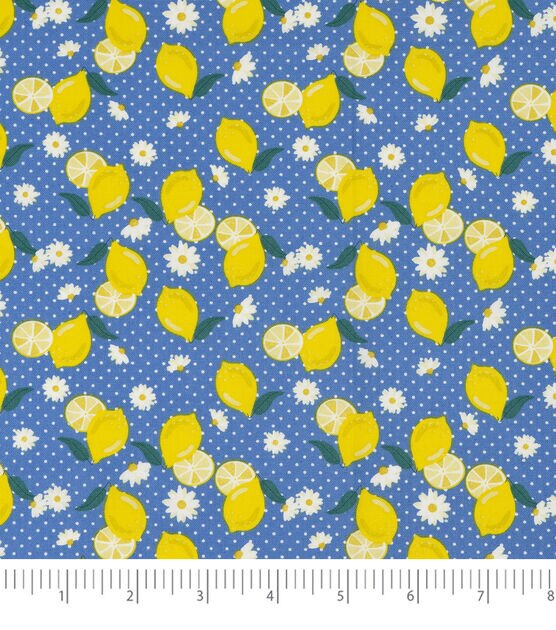 SINGER 18" x 21" Yellow Lemon Floral Cotton Quarter Bundle 5pc, , hi-res, image 4