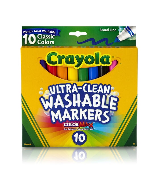 Crayola Fine Line Fabric Markers, 10 Count