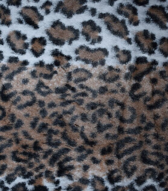 Striped Leopard Faux Fur Fleece Fabric | JOANN