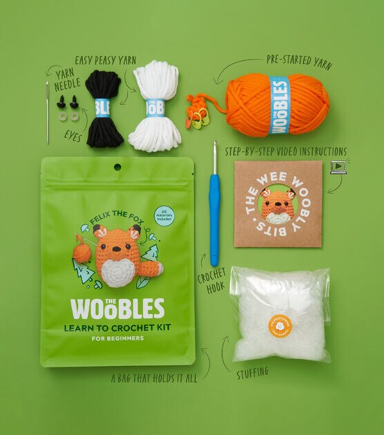 Buy Beginner Learn to Crochet Kit Fox by the Woobles Easy Crochet