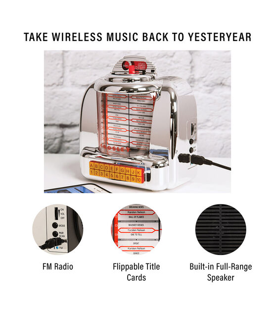 Crosley Silver Diner Jukebox Radio & Bluetooth Speaker, , hi-res, image 2