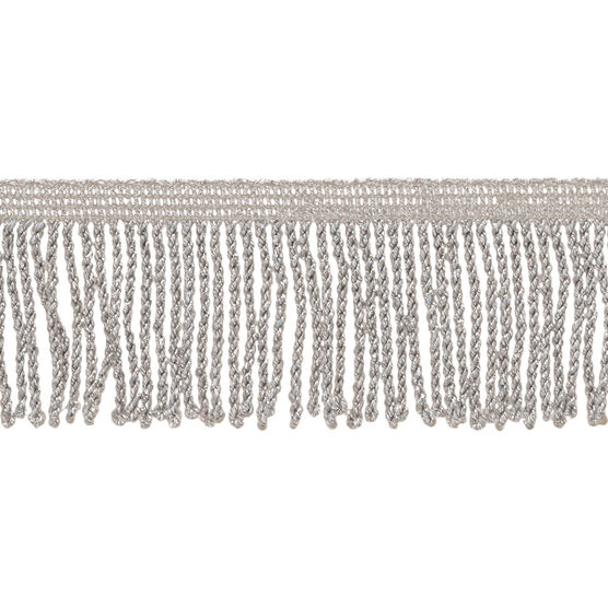 Simplicity Metallic Bullion Fringe Trim 2'' Silver