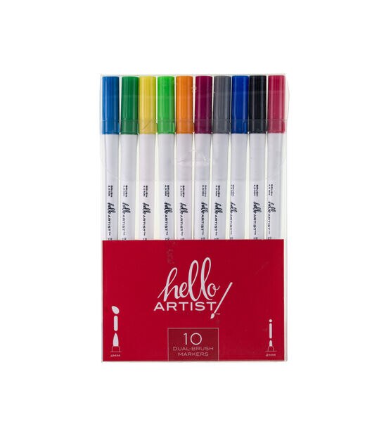 Hello, Artist! Dual Brush Marker Set 10pc, , hi-res, image 2