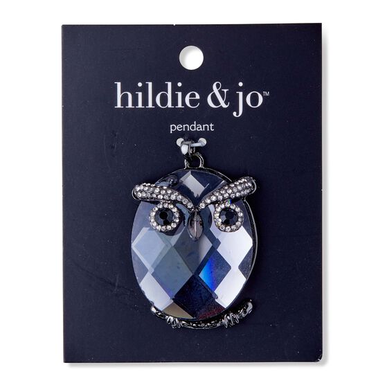 Black Owl Pendant With Crystals by hildie & jo