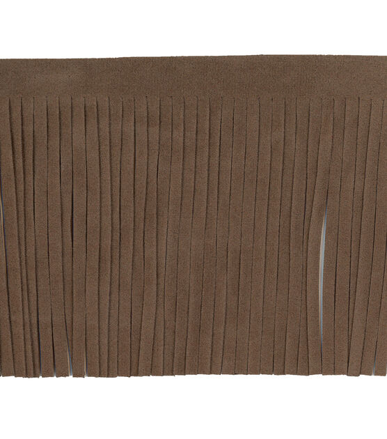 Simplicity Suede Fringe Trim 4'' Brown