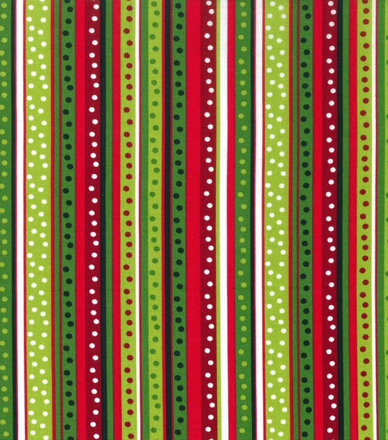 Dotted Stripes Christmas Cotton Fabric