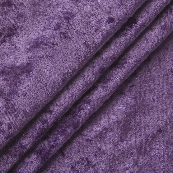 Purple Crushed Velvet Fabric by the Yard, Purple Stretch Fabric