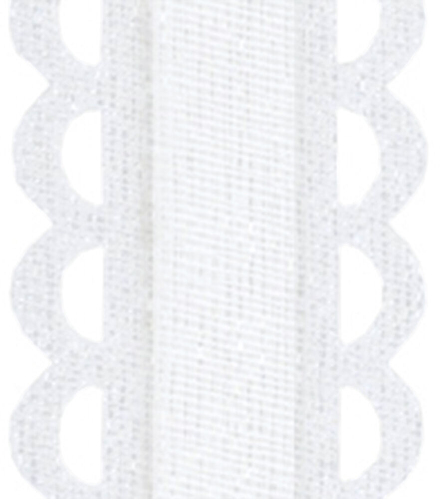 Offray 5/8"x9' Options Sheer Ribbon, White, swatch