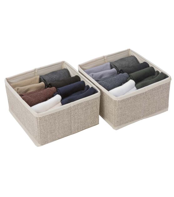 Simplify 7" Faux Jute Square Drawer Organizers 2pk, , hi-res, image 4