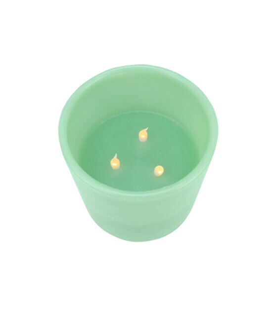 Northlight 6" LED Green 3 Wick Pillar Candle, , hi-res, image 2