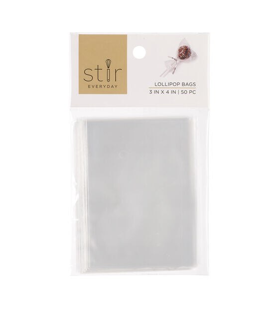 Clear Small Cellophane Treat Bags, 3 x 4-Inch (50-Count)