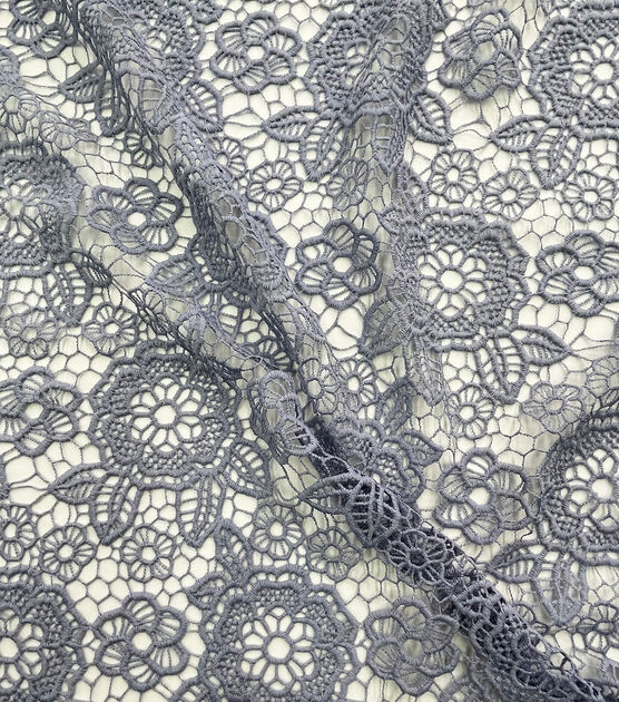  3D Corded Lace Fabric with Matte Floral Embroidery
